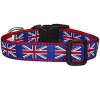 Up Country UNJ-C-M Union Jack Dog Collar, Wide 1 Inch, M