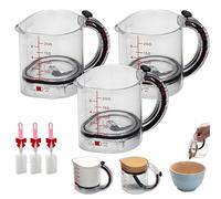 Up Cup 4 in 1 Measuring Cup, Multi-Functional Adjustable Measuring Cup, All in One Adjustable Measuring Cups with Handle & Scraper-Style Seal Base, pace-Saving Easy to Clean (3Pcs)
