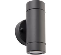 Up & Down Twin Outdoor IP44 Wall Light - 2 x 7W GU10 LED - Anthracite Grey Loops Grey One Size
