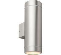 Up & Down Twin Outdoor Wall Light - 2 x 7W GU10 LED - Brushed Steel