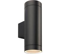 Loops Up & Down Twin Outdoor IP44 Wall Light - 2 x 7W GU10 LED - Textured Black Loops Black