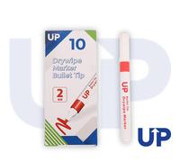 UP Drywipe Bullet Tip Marker Red (10)