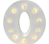 Up in Lights LED Alphabet Wooden Letters Illuminated Letter Night Light Decorative LED Alphabet Letter Lamp Warm White (O)