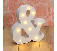 Up in Lights LED Alphabet Wooden Letters Illuminated Letter Night Light Decorative LED Alphabet Letter Lamp Warm White (&)