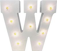 Up in Lights LED Alphabet Wooden Letters Illuminated Letter Night Light Decorative LED Alphabet Letter Lamp Warm White (W)