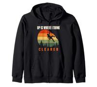 Up Is Where I Think Clearer Climbing Hiking Mindset Zip Hoodie