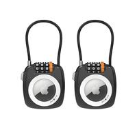 UP Security AirTag Holder for Luggage Lock, Compatible with Apple AirTag Case, Combination Lock Air Tag Holder for Kids, Car, Suitcase, Backpack Anti-Theft Travel Tracking, GPS Tracker Case, 2 Pack