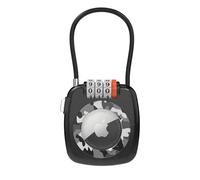 UP Security AirTag Secure Holder with Wire Cable - Anti-Theft 3-Digit Combination Lock - Durable Protective Case for Luggage (Black+Camouflage)