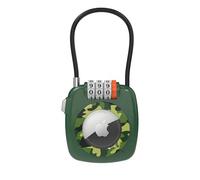 UP Security AirTag Secure Holder with Wire Cable - Anti-Theft 3-Digit Combination Lock - Durable Protective Case for Luggage (Green+Camouflage)