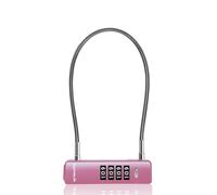 UP Security Cable Combo Lock, 4 Digit Combination Padlocks for Outdoor, Fence Gate, Travel Suitcase, Thin Cable U Lock with Code, for Cabinet, Scooter, Locker (11.8"(30cm) Cable, Pink)