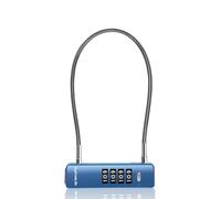 UP Security Cable Lock with Combination, 4-Digit Combo Locks for Fence Gate, Travel Backpack Safe, Wire Padlock for Cabinet, Bike, Scooter, Bicycle, Pet Door (11.8"(30cm) Cable, Blue)