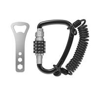 UP Security Combination Lock D Ring with Retractable Cable, 3 Digit Combo Lock for Helmet Safe, Backpack, Luggage Anti-Theft, Stroller, Scooter, Gym Locker, Fence, Travel, Outdoor Use (D Ring, Gray)