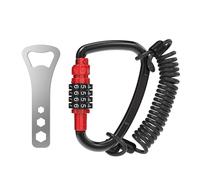 UP Security Combination Lock D Ring with Retractable Cable, 3 Digit Combo Lock for Helmet Safe, Backpack, Luggage Anti-Theft, Stroller, Scooter, Gym Locker, Fence, Travel, Outdoor Use (D Ring, Red)