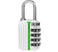 UP Security Combination Lock for Gym Locker, Small Combo Padlocks for Outdoor Use, Travel Locker Lock, Pad Locks with Code for Luggage, Cabinet, Storage Unit, Case, Toolbox (Luminous, White)