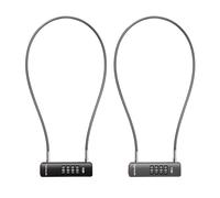 UP Security Combo Cable Bike Lock, 4 Digit Combination Lock for Outdoor Fence Gate, Luggage Safe, Scooter, U Cable Lock with Code, for Refrigerator (Black+Grey, 23.6"(60cm) Cable)