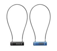 UP Security Combo Cable Bike Lock, 4 Digit Combination Lock for Outdoor Fence Gate, Luggage Safe, Scooter, U Cable Lock with Code, for Refrigerator (Black+Blue, 23.6"(60cm) Cable)