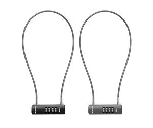 UP Security Combo Cable Bike Lock, 4 Digit Combination Lock for Outdoor Fence Gate, Luggage Safe, Scooter, U Cable Lock with Code, for Refrigerator (Black+Grey, 23.6"(60cm) Cable)