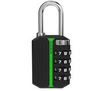 UP Security Combo Lock for Gym Locker, 4 Digit Combination Locks for Locker, Travel Suitcase Luggage Padlock, Pad Lock with Code for Cabinet, Storage Unit, Box, Fence Gate (Luminous, Black)