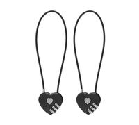 UP Security Heart-Shaped Small Combination Padlock - Cute 3-Digit Code Lock for Luggage, Gym Locker, Backpack, Suitcase, Travel Safe & Stylish Protection (Black+Black)