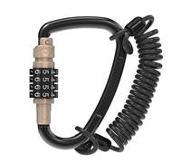 UP Security Large Heavy Duty Carabiner Clip for Travel Camping Essentials | Lock for Climbing Rope, Steel Chain, Hiking Backpack, Moto Helmet Anti Theft, 4 in 25 KN Locking Carabiner with 4.5 ft Cable