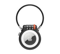 UP Security Lockable AirTag Holder with Combination Lock, Compatible with Apple Air Tag, Metal AirTag Holder Lock for Luggage, Suitcase, Stroller, Car, Kids Backpack Tracking, GPS Tracker Tag Case