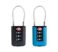 UP Security Luggage Locks TSA Approved 2 Pack, Small Padlock Combination, TSA Locks for Luggage, Cabel Combo Padlock with Code, for Suitcase, Backpack Zipper, Locker, Gun Case, Ammo Can (Black+Blue)