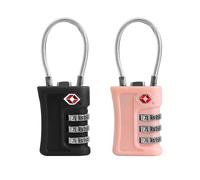 UP Security Luggage Locks TSA Approved 2 Pack, Small Padlock Combination, TSA Locks for Luggage, Travel Combo Padlock with Code, for Suitcase, Backpack Zipper, Locker, Gun Case (Black+Pink)