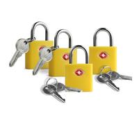 UP Security Luggage Locks TSA Approved Travel Essentials, Small Padlock with Key, TSA Locks for Luggage, Keyed Padlocks for Suitcase Travel Safe, Yellow, Mini TSA Lock