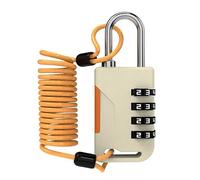 UP Security Ski Lock, Small Combination Lock with Retractable Cable (36in), Combo Cable Padlocks for Outdoor Use, Snowboard, Travel Luggage, Suitcase, Backpack, Bike, Motorcycle Helmet (Golden)