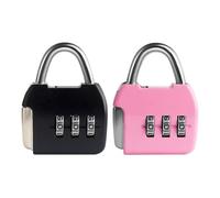 UP Security Small Combination Padlock, 3-Digit Combination Locks, Travel Luggage Lock with Code, Mini Combo Lock for Suitcase, Locker, Bag, Box, Backpack Zipper, Diary (Black+Pink, 2-Pack)
