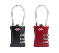 UP Security Suitcase Locks TSA Approved, Small Padlock Combination, TSA Locks for Luggage, Combo Travel Padlock with Code for Backpack, Gym Locker, Ammo Can (Black+Red)