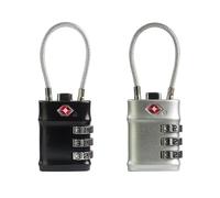 UP Security Luggage Locks TSA Approved, Small Padlock Combination with Cable, TSA Locks for Luggage, Combo Padlock with Code, for Travel Suitcase, Gym Locker, Gun Case, Backpack Zipper (Black+Silver)