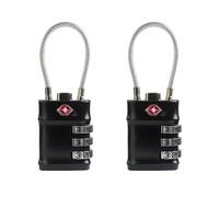 UP Security TSA Locks for Luggage, 3 Digit Combination Padlock, Luggage Locks TSA Approved 2 Pack, Combo Cable Padlocks with Code, for Gym Locker, Suitcase, Gun Case, Backpack Zipper (Black+Black)