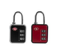 UP Security TSA-Approved Combination Padlock - Durable, Resettable, Compact Travel Lock for Luggage, Suitcase, Gym Locker, and More (Black+Red)