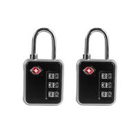 UP Security TSA-Approved Combination Padlock - Durable, Resettable, Compact Travel Lock for Luggage, Suitcase, Gym Locker, and More (Black+Black)