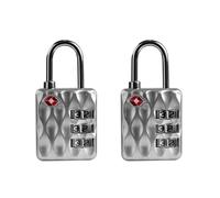 UP Security TSA-Approved Combination Padlock for Luggage & Travel - Durable, Resettable, Compact TSA Lock, Combo Lock for Suitcase, Cabinet, Gym Locker, Gun Case, Box (Silver+Silver)