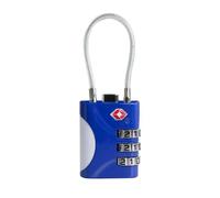 UP Security TSA Approved Locks for Luggage, Small Combo Lock with Code, Travel Padlock with Cable, TSA 007 Lock for Suitcase, Locker, Gym, Cabinet, Gun Case, Backpack, Zipper Locks for Travel (Blue)
