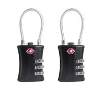 UP Security TSA Locks for Luggage, Small Combination Padlock, Luggage Locks TSA Approved, Padlock Combination with Cable, for Suitcase, Gym Locker, Gun Case, Ammo Can, Backpack Zipper (Black+Black)