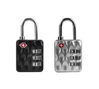 UP Security TSA Locks for Luggage, Small Padlock Combination for Locker, Luggage Locks TSA Approved, Combo Padlock, for Gym Locker, Suitcase Zipper, Gun Case, Storage Unit (Black+Silver)