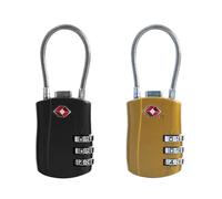 UP Security TSA Locks for Luggage, Small Padlock Combination with Cable, Luggage Locks TSA Approved, Combo Padlock with Code, for Travel Suitcase, Gym Locker, Gun Case, Backpack Zipper (Black+Golden)
