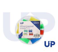 UP Single Hole Plastic Pencil Sharpener Assorted (10)