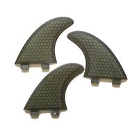 UP SURF Surfboard Fin Double Tabs Fins Fiberglass+Honeycomb S/M/L Size Thruster Set (Grey G5)