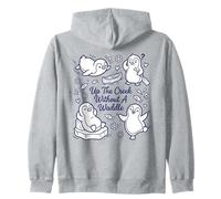 Up The Creek Without A Waddle Funny Penguin Pun Zip Hoodie