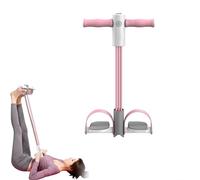 Up to 126cm 6 Tubes Upgraded Smart Stirrup Puller, Sit Up Exercise Equipment, Multiple Level Resistance Band Pedal Puller, for Arm Leg Ab Training Buttock Shaping (pink)