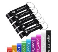 Up to 150 Pcs Custom Bottle Opener Keyring Personalised Bottle Openers Keychain Beer Can Opener with Logo Text Name Customised Party Wedding Favors Bulk Black