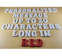 Up to 20 Edible 3D 25mm Personalized Letters, Text, icing toppers, cake cupcakes decorations T084 (Red)