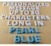 Up to 30 Edible 3D 20mm Personalized Letters, Text, icing toppers, cake cupcakes decorations T085 (Pearl Baby Blue)