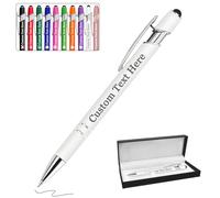 Up to 300 PCS Personalised Pen with Name Engraved, Custom Ballpoint Pens Bulk Black Ink Logo Text Customised Gifts for Men Women Teacher Boss Business Birthday Office Christmas