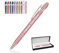 Up to 300 PCS Personalised Pen with Name Engraved, Custom Ballpoint Pens Bulk Black Ink Logo Text Customised Gifts for Men Women Teacher Boss Business Birthday Office Christmas