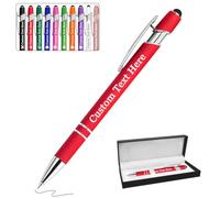 Up to 300 PCS Personalised Pen with Name Engraved, Custom Ballpoint Pens Bulk Black Ink Logo Text Customised Gifts for Men Women Teacher Boss Business Birthday Office Christmas